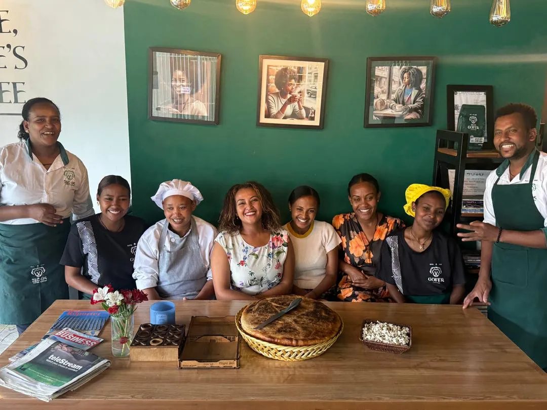 The Gofer Coffee cafe team in Addis Ababa
