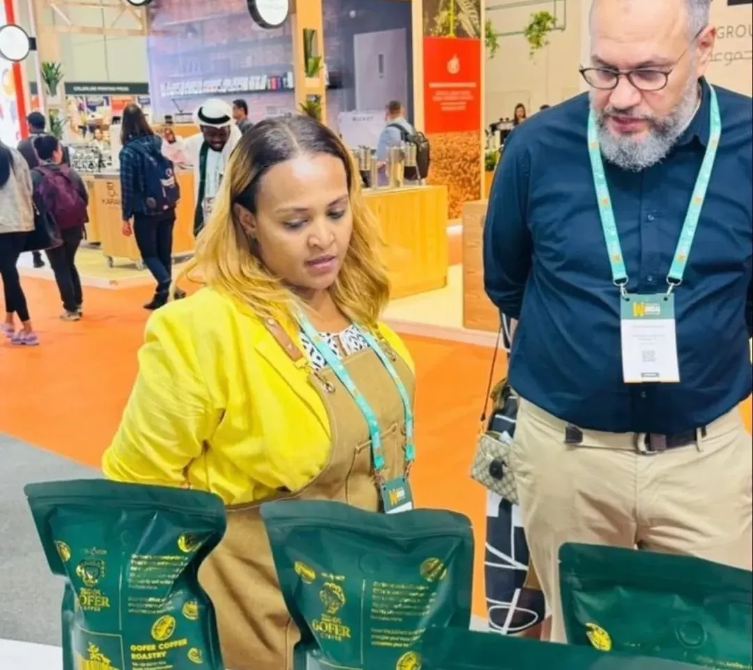 Maeden presenting Gofer Coffee Roastery at an international coffee trade show